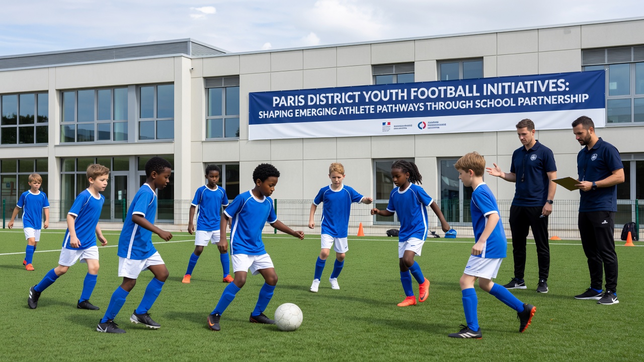 School-based football coaching session in a Paris district illustrating partnership activities